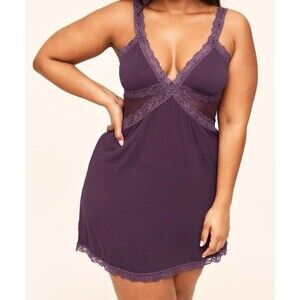 Adore Me Primrose Slip Dress Lingerie W/Lined Cups, Lace,Plus Size 4X Adjustable